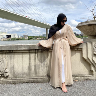 1941#Shiny Satin Open Abaya Super Big Cuff Premium Fabric - Premium 服饰与配饰 from CHAOMENG - Just $26.90! Shop now at CHAOMENG MUSLIM SHOP