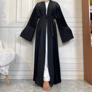 1951# Winter Design Solid Color Fashion Simplicity Open Latest Abaya - CHAOMENG MUSLIM SHOP