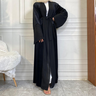 1951# Winter Design Solid Color Fashion Simplicity Open Latest Abaya - CHAOMENG MUSLIM SHOP