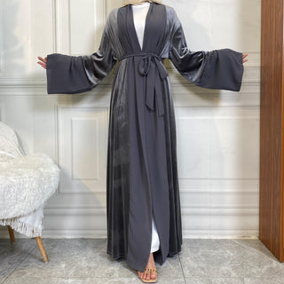 1951# Winter Design Solid Color Fashion Simplicity Open Latest Abaya - CHAOMENG MUSLIM SHOP