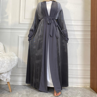 1951# Winter Design Solid Color Fashion Simplicity Open Latest Abaya - CHAOMENG MUSLIM SHOP