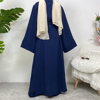 1958#3 PCS women cardigan set muslim open abaya sleeveless top and elastic waist loose pant with pockets sets - Premium  from CHAOMENG - Just $38.90! Shop now at CHAOMENG MUSLIM SHOP