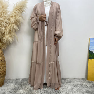 1964# Newest Fashionable Open Abaya With Pearls Five Colour - Premium 服装 from CHAOMENG MUSLIM SHOP - Just $26.90! Shop now at CHAOMENG MUSLIM SHOP