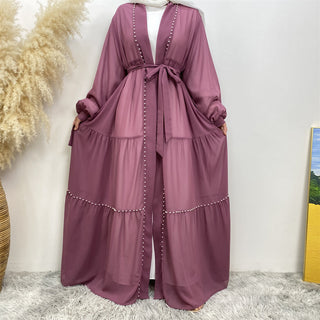 1964# Newest Fashionable Open Abaya With Pearls Five Colour - Premium 服装 from CHAOMENG MUSLIM SHOP - Just $26.90! Shop now at CHAOMENG MUSLIM SHOP