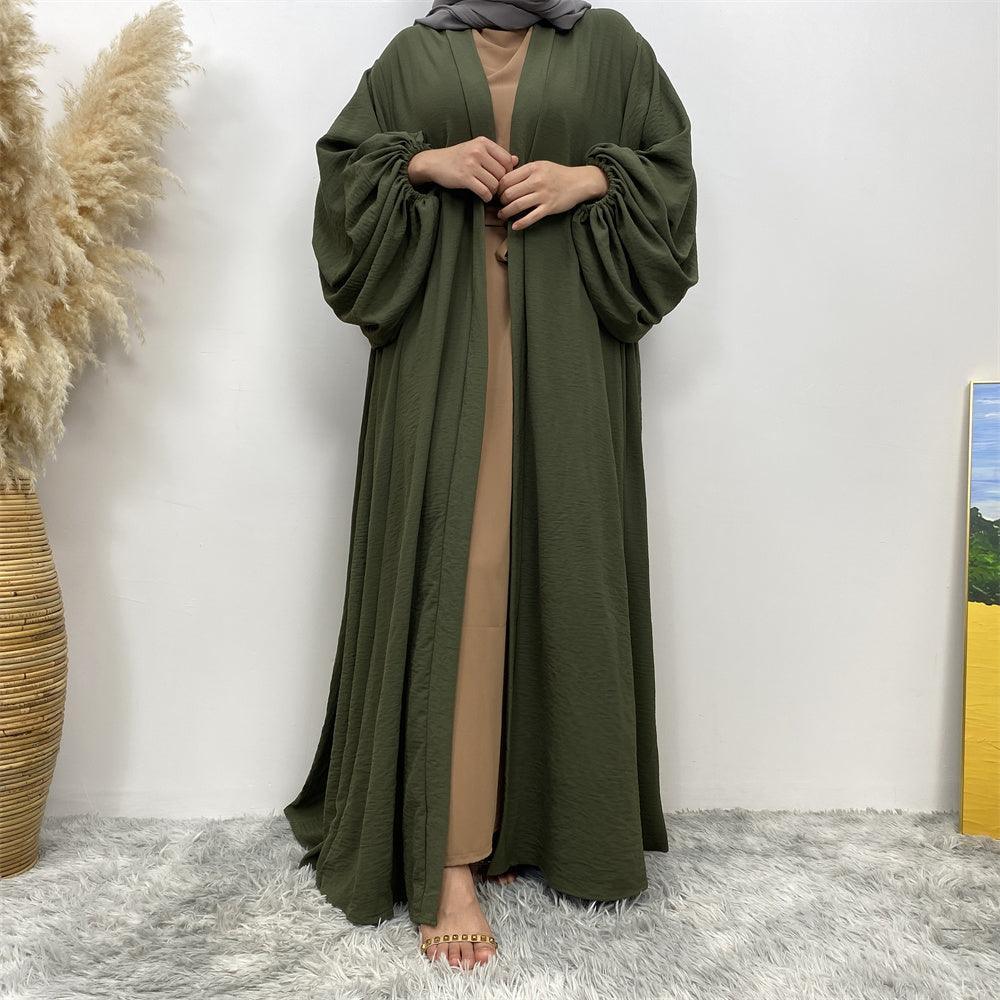 1969# Elastic Cuff Super Big Lantern Sleeves Middle Pleated With