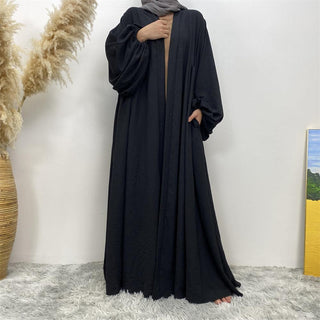 1969# Elastic Cuff Super Big Lantern Sleeves Middle Pleated With Side Pockets Abaya - Premium 服装 from CHAOMENG - Just $28.90! Shop now at CHAOMENG MUSLIM SHOP