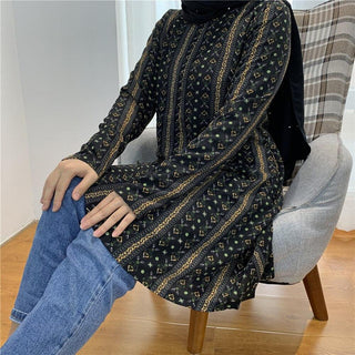 2011#New Design Fashion Printing High Quality Muslim For Women Casual Tops - Premium  from Chaomeng Store - Just $48.60! Shop now at CHAOMENG MUSLIM SHOP