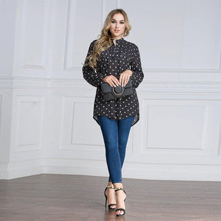 2017#Fashion Chiffon Floral Print Polka Dot Muslim For Women Casual Tops - Premium  from Chaomeng Store - Just $29.90! Shop now at CHAOMENG MUSLIM SHOP