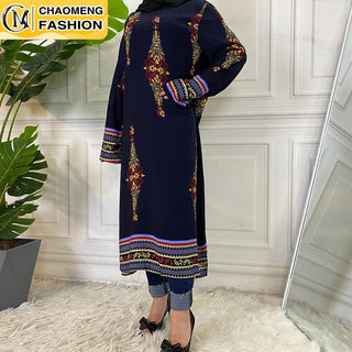 2082#New Design Fashion Printing High Quality Muslim For Women Casual Tops - CHAOMENG MUSLIM SHOP