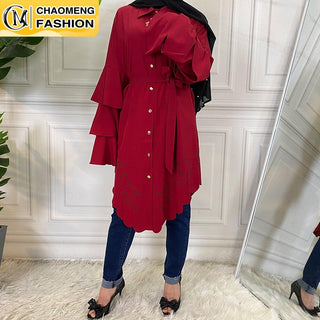 2096#Plain Solid Muslim For Women Long Sleeve Casual Tops - Premium  from Chaomeng Store - Just $29.90! Shop now at CHAOMENG MUSLIM SHOP