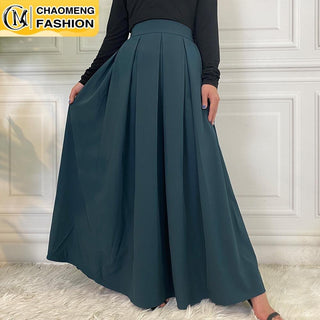 2195#Faldas Largas Mujer Pleated A Line Long Skirt Abayas - Premium  from Chaomeng Store - Just $29.90! Shop now at CHAOMENG MUSLIM SHOP