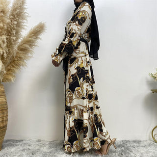 2227# Pretty printed long dress Polyester Casual Dresses - Premium  from CHAOMENG - Just $23.90! Shop now at CHAOMENG MUSLIM SHOP