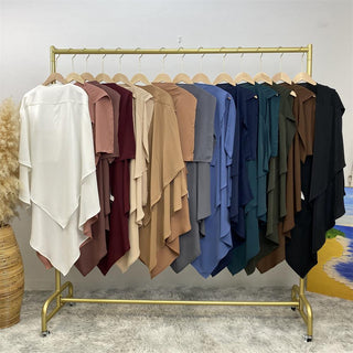 2236#  Eid simple Muslim Long Fashion Nida khimars 14 colors - Premium 服装 from CHAOMENG - Just $13.90! Shop now at CHAOMENG MUSLIM SHOP