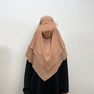 2305# Chiffon 2 Layers Eid Khimar Solid 19 Color（Light And Thin） - CHAOMENG MUSLIM SHOP