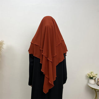 2305# Chiffon 2 Layers Eid Khimar Solid 19 Color（Light And Thin） - CHAOMENG MUSLIM SHOP