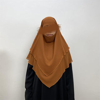 2305# Chiffon 2 Layers Eid Khimar Solid 19 Color（Light And Thin） - CHAOMENG MUSLIM SHOP