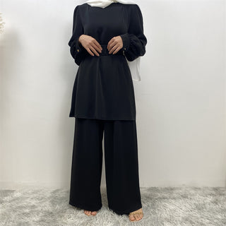 2335+9003#  Eid Latest Nida Classy Long Top And Elastic High Waist Pant With Lining Fashion Woman Suit 服装 CHAOMENG chaomeng.myshopify.com Black / S (5'0-5'1) Black S (5'0-5'1) 