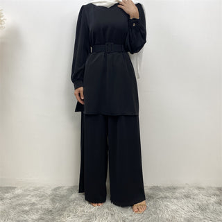 2335+9003#  Eid Latest Nida Classy Long Top And Elastic High Waist Pant With Lining Fashion Woman Suit 服装 CHAOMENG chaomeng.myshopify.com 