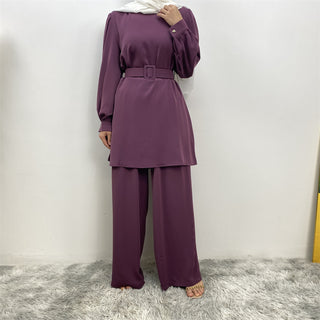 2335+9003#  Eid Latest Nida Classy Long Top And Elastic High Waist Pant With Lining Fashion Woman Suit 服装 CHAOMENG chaomeng.myshopify.com Dark Purple / S (5'0-5'1) Dark Purple S (5'0-5'1) 