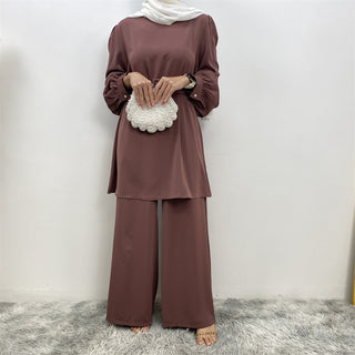 2335+9003#  Eid Latest Nida Classy Long Top And Elastic High Waist Pant With Lining Fashion Woman Suit 服装 CHAOMENG chaomeng.myshopify.com Purple / S (5'0-5'1) Purple S (5'0-5'1) 