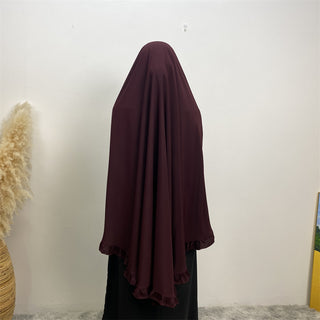 2338# 2024 Fashion ElD One Layer Niqab Hijab Ruffle Women Khimar Muslim Clothing Praver