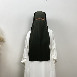 2340#  Premium nida head scarf with niqab style khimar hijab for muslim women 13 colors 服饰与配饰 CHAOMENG chaomeng.myshopify.com Army Green（军绿） Army Green（军绿）  