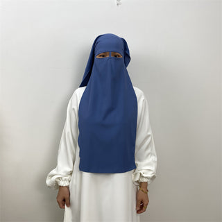 2340#  Premium nida head scarf with niqab style khimar hijab for muslim women 13 colors 服饰与配饰 CHAOMENG chaomeng.myshopify.com Light Blue（浅蓝） Light Blue（浅蓝）  