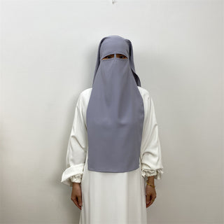 2340#  Premium nida head scarf with niqab style khimar hijab for muslim women 13 colors 服饰与配饰 CHAOMENG chaomeng.myshopify.com Light Grey（浅灰） Light Grey（浅灰）  