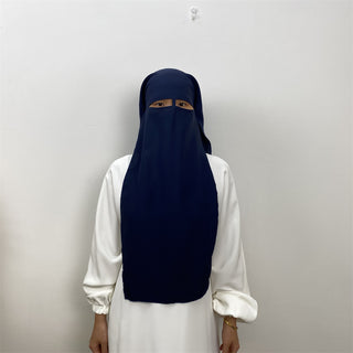 2340#  Premium nida head scarf with niqab style khimar hijab for muslim women 13 colors 服饰与配饰 CHAOMENG chaomeng.myshopify.com Navy（宝蓝） Navy（宝蓝）  