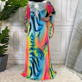 5070#New Fashion Print Floral Long Sleeve Plus Size Hijab Dress - Premium  from Chaomeng Store - Just $29.90! Shop now at CHAOMENG MUSLIM SHOP
