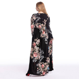 5089# Casual daily long sleeve dress jersey black maxi wrap waist dresses - Premium  from CHAOMENG MUSLIM SHOP - Just $25.90! Shop now at CHAOMENG MUSLIM SHOP