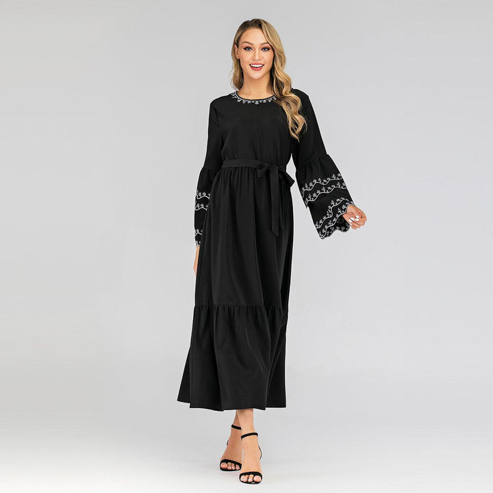 arabic style maxi dresses Islamic Women Muslim Long Sleeve Maxi Dress Evening Kaftan Dubai Dresses Arab
