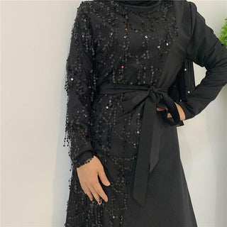 6168#Ramadan Fashion Sequins Hijab Dress - Premium  from Chaomeng Store - Just $29.90! Shop now at CHAOMENG MUSLIM SHOP