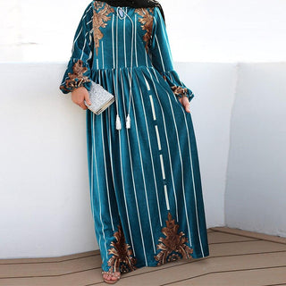 6244#Dubai Abaya Fashion Velvet Muslim Women Maxi Dress - Premium  from Chaomeng Store - Just $29.90! Shop now at CHAOMENG MUSLIM SHOP