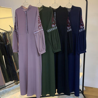 6267#Middle East Fashion Robe Chiffon Embroidered Casual Dress - Premium  from Chaomeng Store - Just $29.90! Shop now at CHAOMENG MUSLIM SHOP