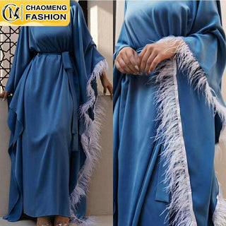 6317#Muslim Fashion Women Islamic Clothing Caftan Dubai Butterfly Bat Sleeves Muslim Dresses - Premium  from Chaomeng Store - Just $29.90! Shop now at CHAOMENG MUSLIM SHOP