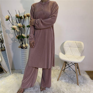 6331#Eid Mubarak Abaya Dubai Tops And Pants Set - Premium  from Chaomeng Store - Just $32.90! Shop now at CHAOMENG MUSLIM SHOP