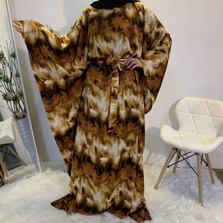 6337#New Arrivals Arab Fashion Printed Lantern Sleeve Cardigan Robe Muslim Abaya - Premium  from CHAOMENG - Just $29.90! Shop now at CHAOMENG MUSLIM SHOP