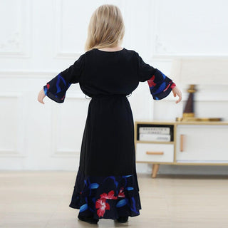 63740#Abaya Modest Fashion Nida Floral Print Little Girls Dress - Premium  from Chaomeng Store - Just $26.90! Shop now at CHAOMENG MUSLIM SHOP