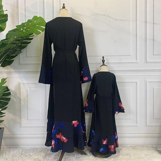 6374#Middle East New Fashion Mom and Daughter Vestidos Matching Outfits Abaya Long Maxi Muslim Dress Islamic Clothing For Ladies - Premium  from Chaomeng Store - Just $25.90! Shop now at CHAOMENG MUSLIM SHOP