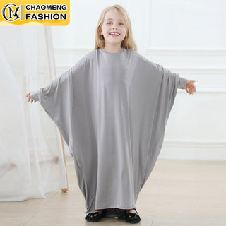 6379#Ramadan Abaya Modest Fashion Little Girls Dress Muslim Kids Clothes Children Robe Vetement Fille Princess Vestidos Ensembles CHAOMENG MUSLIM SHOP muslim abaya dress