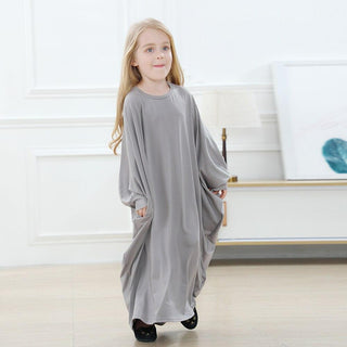 6379#Ramadan Abaya Modest Fashion Little Girls Dress Muslim Kids Clothes Children Robe Vetement Fille Princess Vestidos Ensembles CHAOMENG MUSLIM SHOP muslim abaya dress