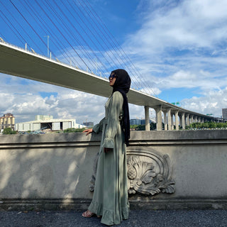 6389# High Quality Nida Dress Pleated Big Hem Style Muslim Dresses CHAOMENG MUSLIM SHOP muslim abaya dress