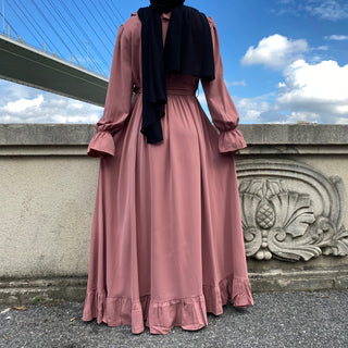 6389# High Quality Nida Dress Pleated Big Hem Style Muslim Dresses CHAOMENG MUSLIM SHOP muslim abaya dress