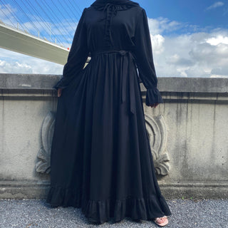 6389# High Quality Nida Dress Pleated Big Hem Style Muslim Dresses CHAOMENG MUSLIM SHOP muslim abaya dress