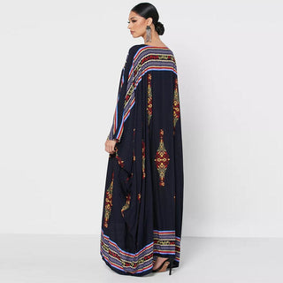 6427# Soft Comfortable Cotton Dress Butterfly Sleeves Abaya Dress CHAOMENG MUSLIM SHOP muslim abaya dress