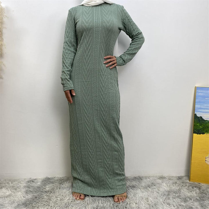 grey muslim dress Grey Muslim Long Dress Style 39821GR