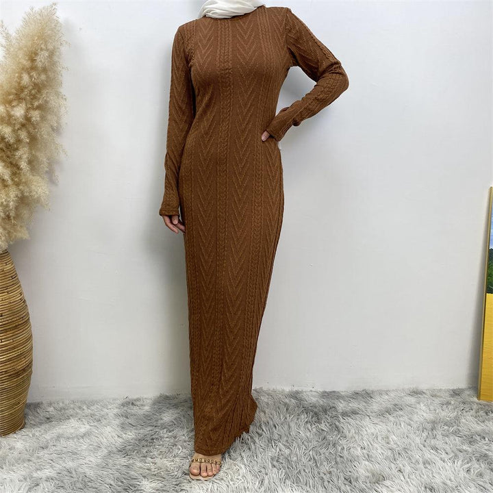 muslim winter dress Corduroy Abaya Winter Maxi Dress LM049