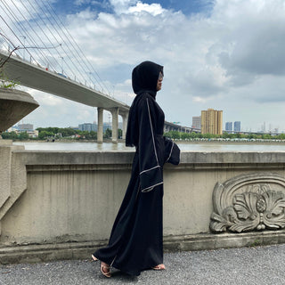 6472# High Quality Nida Closed Abaya Dress CHAOMENG MUSLIM SHOP muslim abaya dress