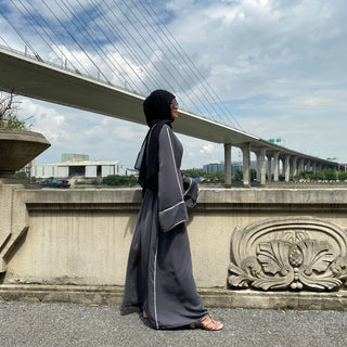 6472# High Quality Nida Closed Abaya Dress CHAOMENG MUSLIM SHOP muslim abaya dress